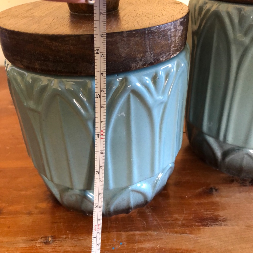 Pier 1 Blue Ombré Ceramic Canister - Picture 8 of 8